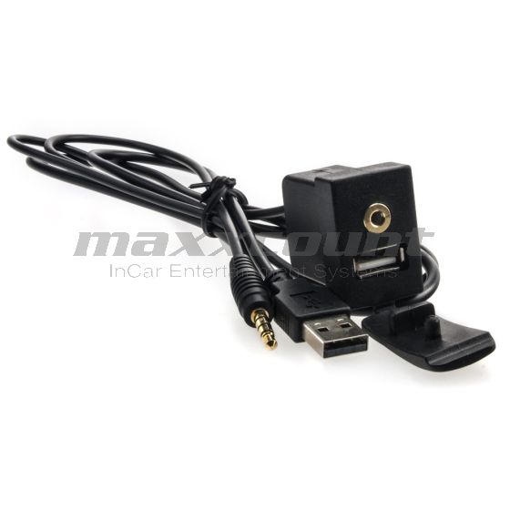 USB & 3.5mm AUX Flush Mount Socket / Extension (square version)