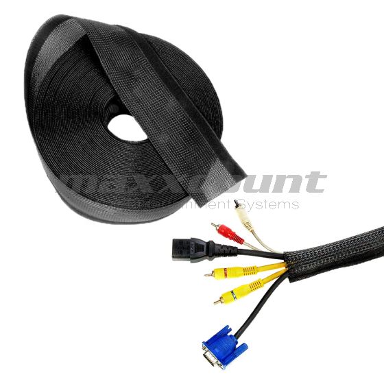 Braided hose 13mm braided with strip fasteners, 25m roll, black 