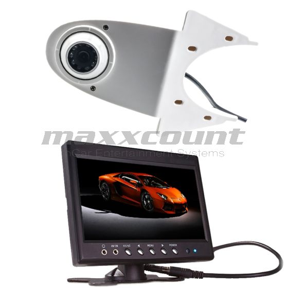 Transporter Rückfahrkamera (Weiß) + 7 Zoll LCD-Monitor + 15m Videokabel Komplett-Set
