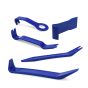 Satz universal Montagehebel (5-teilig / Blau) zum beschädigungsfreien Ausbau von Verkleidungen, Zierleisten, Clipsen etc