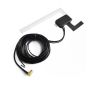 Aktive Glasklebe-Innenantenne für DAB+ mit SMB Buchse & ext. Speisung, BIII/L-Band, +15dB/12dB, 3m
