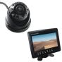 Backup Camera System: Surface Mount Rear View Camera "Fisheye" (180°, Black) with 7" Stand-Alone Monitor 