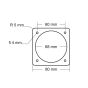 SP2 terminal connector, square, 70mm installation opening (terminal for subwoofer enclosure)