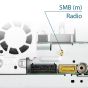 Aktive Glasklebe-Innenantenne für DAB+ mit SMB Buchse & ext. Speisung, BIII/L-Band, +15dB/12dB, 3m