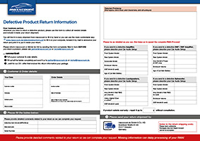 Laden Sie sich das Reklamations-Formular herunter, füllen Sies es aus und senden Sie es uns samt Ware zurück.