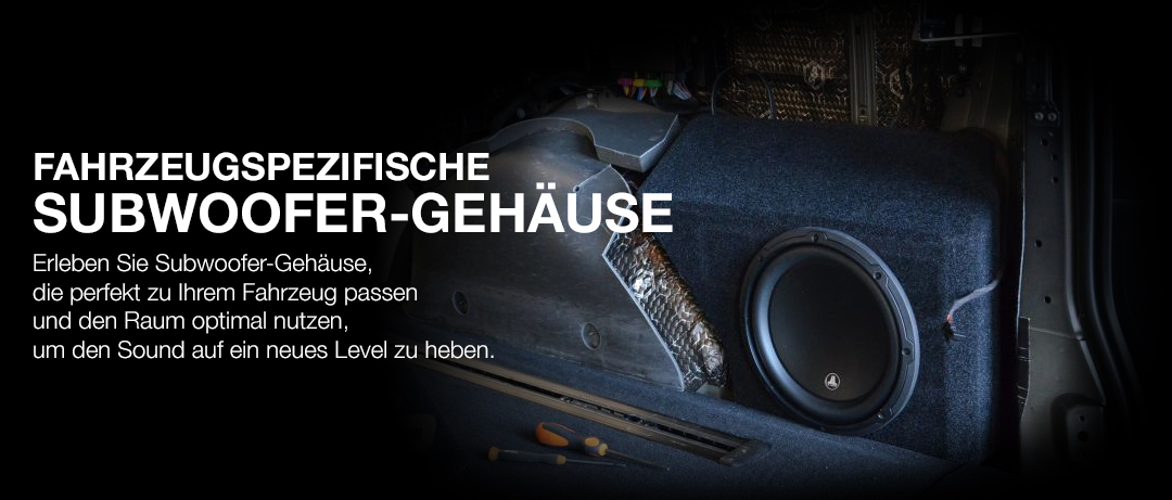 Mehr Bass mit unseren Subwoofern und Subwoofer-Gehäusen spezifisch für dein Fahrzeug!